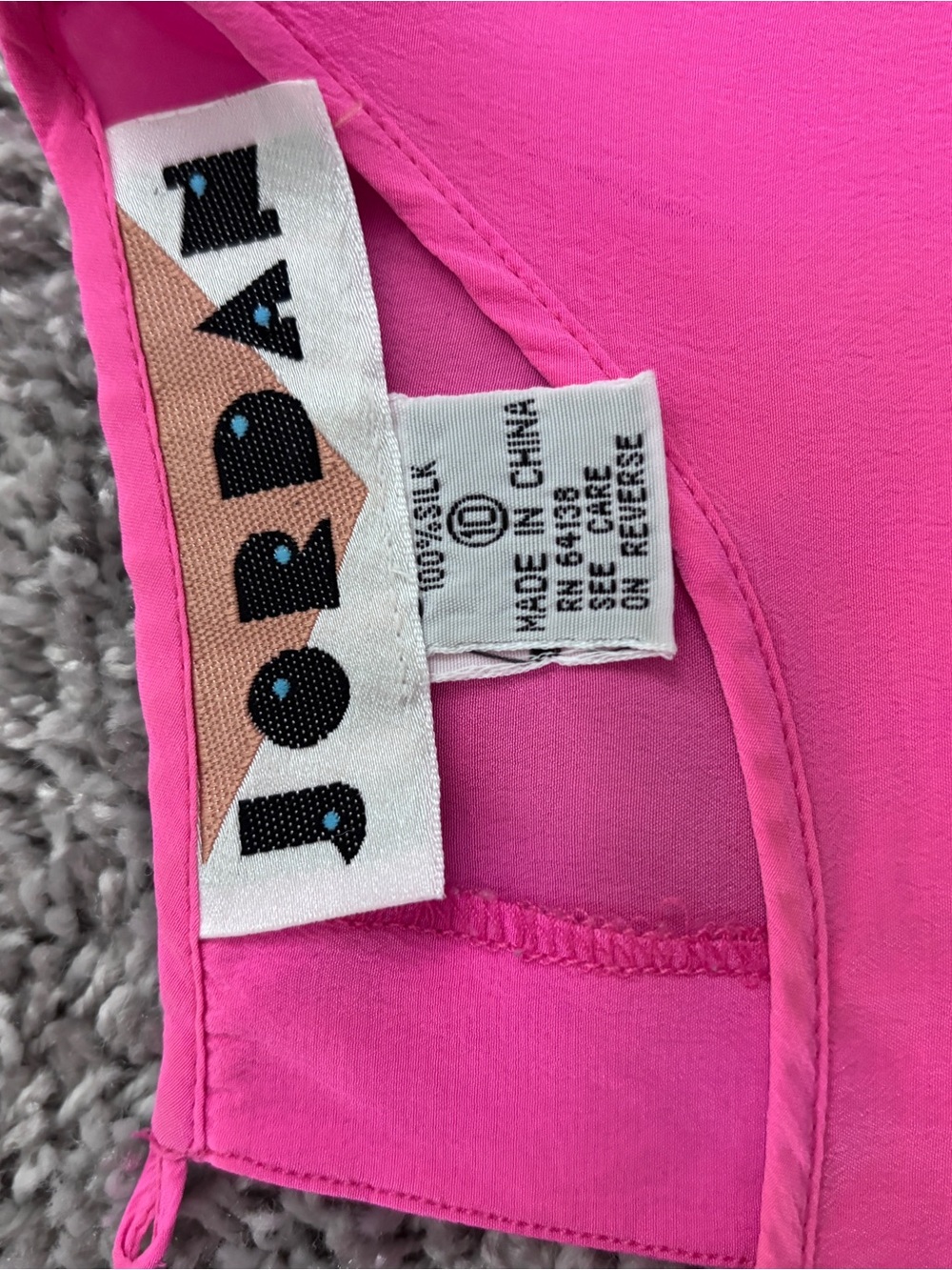 Silk Vintage Bright Pink Women’s Blouse by Jordan